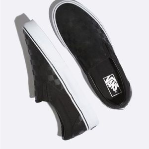 VANS Checkerboard Slip-On Black & Black Shoes